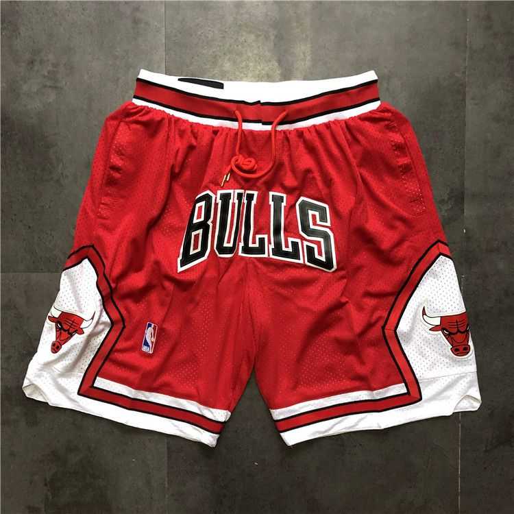 Men NBA 2021 Chicago Bulls Red Shorts 5
